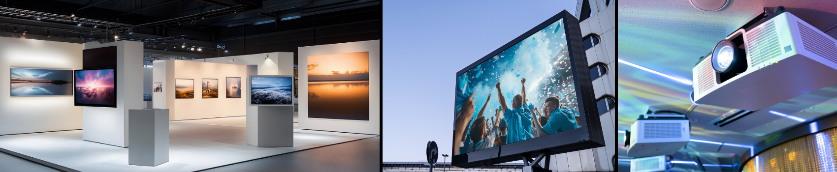 メインビュー　展示会場・LEDビジョン・プロジェクター